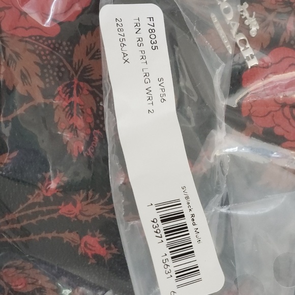 COACH LARGE WRISTLET 25 THORN ROSES PRINT F78035 - Picture 6 of 6